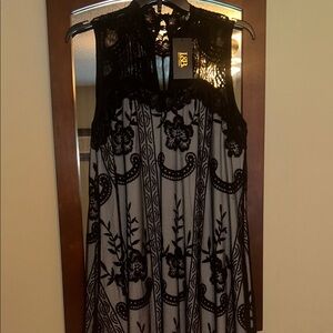 Lucky & Blessed Black Floral Lace Dress